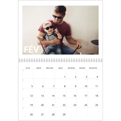 Calendrier photo A4 double (30 x 40 cm) — Grand mois [Février]