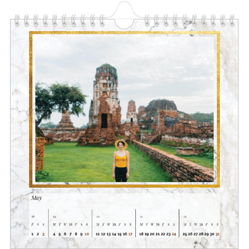 Calendrier photo carré — Dorure sur marbre