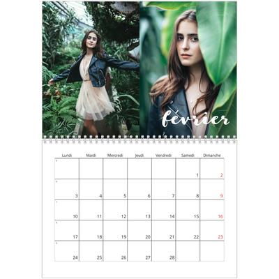 Calendrier photo A4 double (30 x 40 cm) — Superposition pinceau [Février]