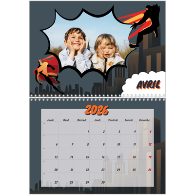 Calendrier photo A4 double (30 x 40 cm) — Bande dessinée [Avril]