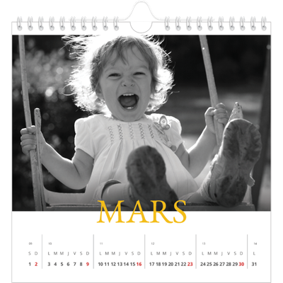 Calendriers annuels carré — Style héritage [Mars]