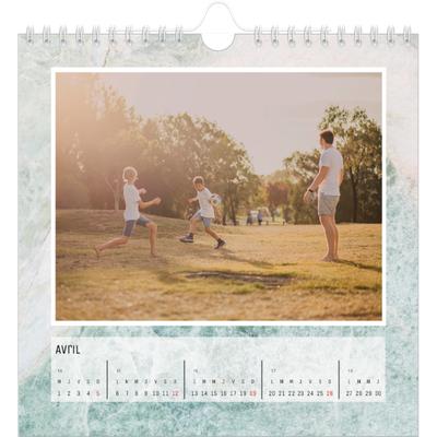 Calendriers annuels carré — Effet marbre [Avril]
