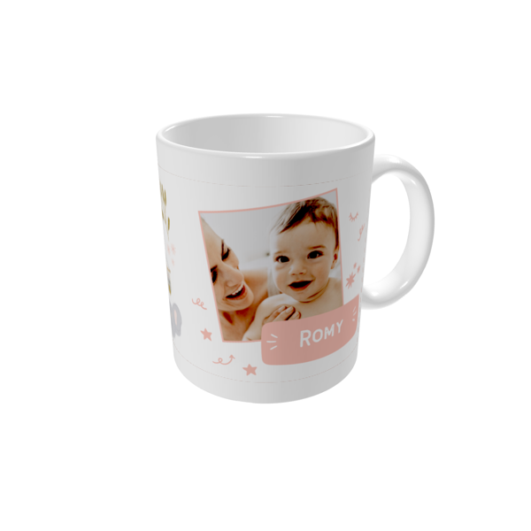 Mug personnalisé — Ma première année - rose