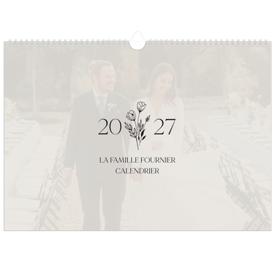 Calendrier photo A3 — Initiales fleuries [couverture]