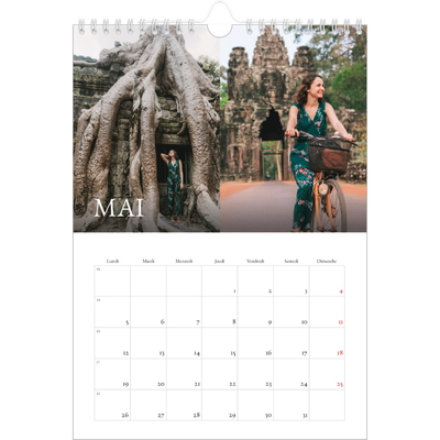 Calendrier photo A4 (20 x 30 cm) — Superposition classique [couverture]