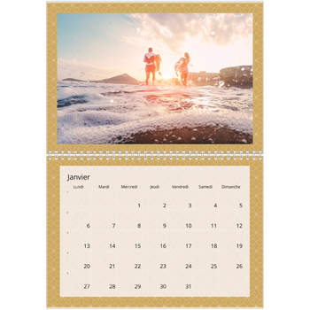 Calendrier photo A4 double — Céleste dorée