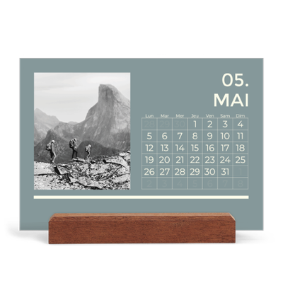 Calendrier de bureau support bois - paysage   — Contemporain audacieux [couverture]