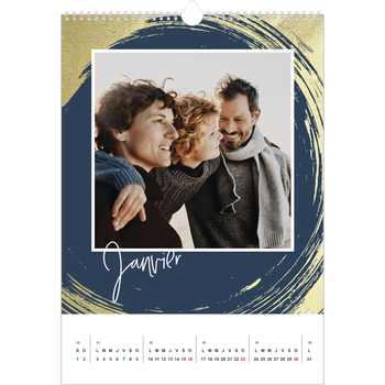 Calendrier photo A3 — Coup de pinceau doré