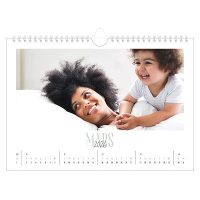 Calendrier photo A4 — Mix de typographies [Mars]