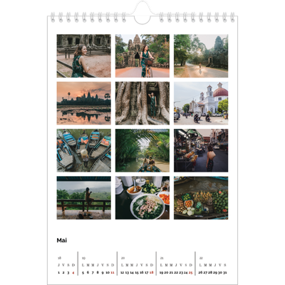 Calendrier photo A4 (20 x 30 cm) — Diaporama symétrique [couverture]
