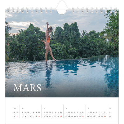 Calendriers annuels carré — Superposition classique [Mars]