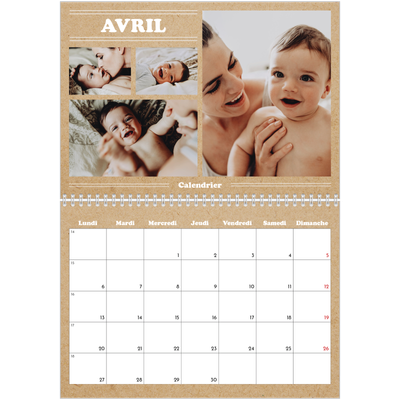 Calendrier photo A4 double (30 x 40 cm) — Chronique de l'année [Avril]