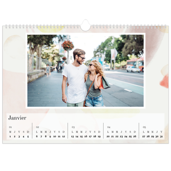 Calendrier photo A3 — Pluie d'aquarelle