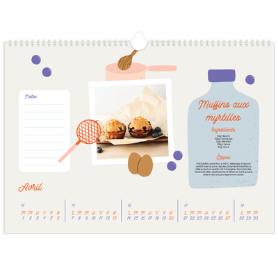 Calendrier photo A3 — Une année de recettes [Avril]