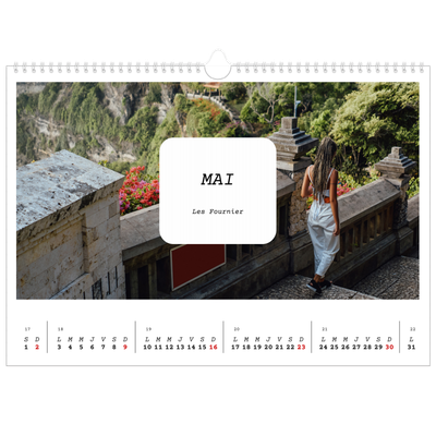 Calendrier photo A3 — Toute l'histoire [Mai]