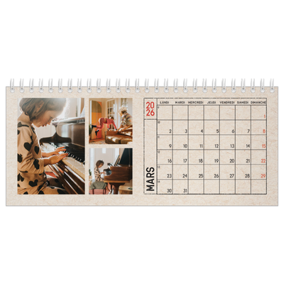 Calendrier de bureau — Craft effet tampon [Mars]