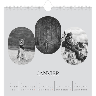 Calendriers annuels carré — Sur la route [Janvier]