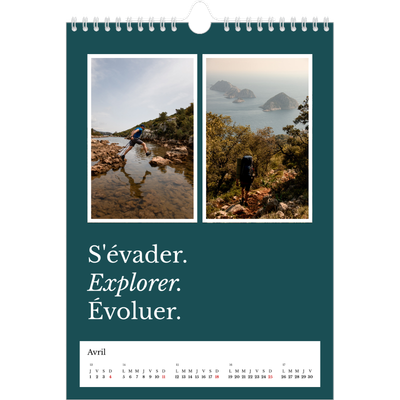 Calendrier photo A4 (20 x 30 cm) — Terre éditoriale [Avril]