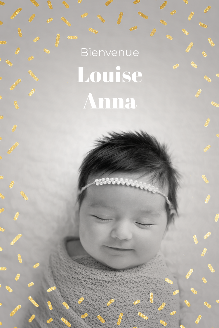 Cartons d'invitation — Pepites dorées