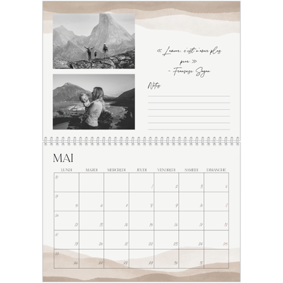 Calendrier photo A4 double (30 x 40 cm) — Citations inspirantes [couverture]