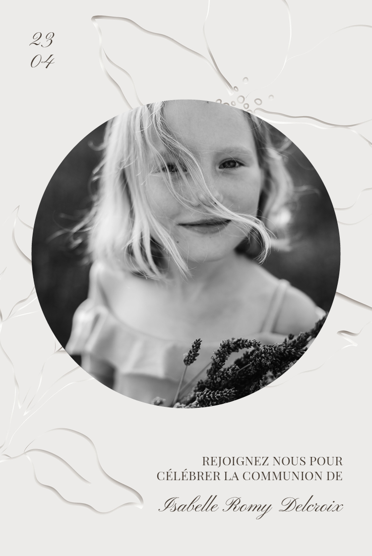 Cartons d'invitation — Fleur en papier gaufré