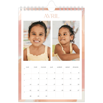Calendrier photo A5 — Effet pinceau [Avril]