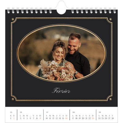 Calendriers annuels carré — Classique vintage [Février]