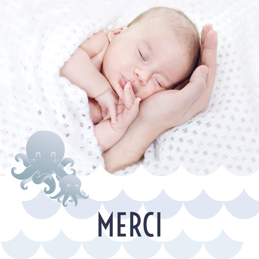 Carte de remerciement — Poulpe mignon