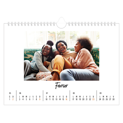 Calendrier photo A4 — Journal Intime [Février]