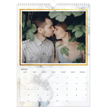 Calendrier photo A3 — Dorure sur marbre