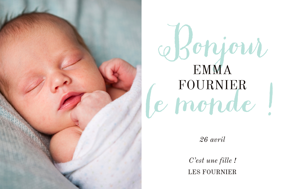 Cartons d'invitation — Bienvenu au monde