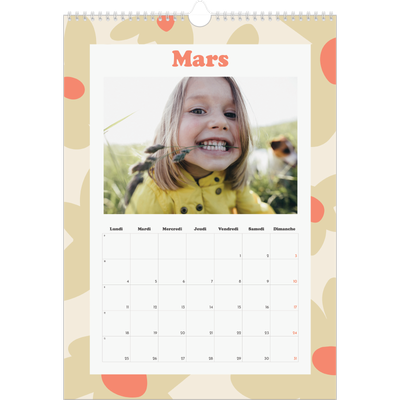 A3 Calendrier annuel — Jeu de motifs [Mars]