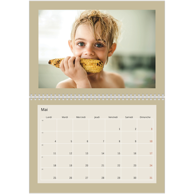 Calendrier photo A4 double (30 x 40 cm) — Terracotta [couverture]