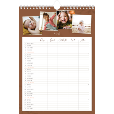 Calendrier familial A4 — Agenda terre à terre - Famille de 5 [couverture]