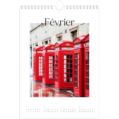 Calendrier photo A4 (20 x 30 cm) — Mon carnet de voyage [Février]