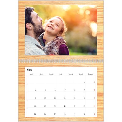Calendrier photo A4 double (30 x 40 cm) — Rustique [Mars]