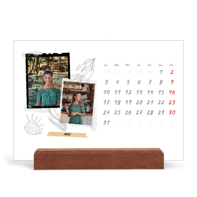 Calendrier de bureau support bois - paysage   — Esprit scrapbook [couverture]