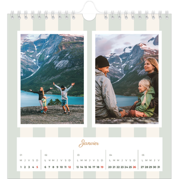 Calendrier photo carré — Lettrages et rayures