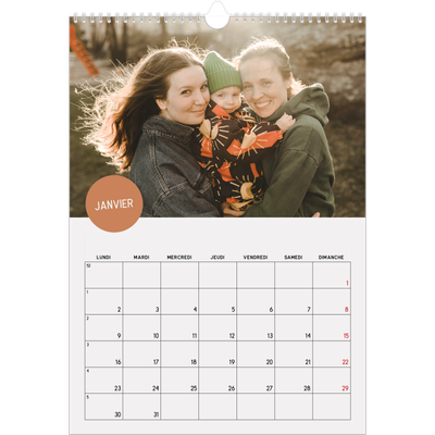 A3 Calendrier annuel — Gommettes photo [Janvier]