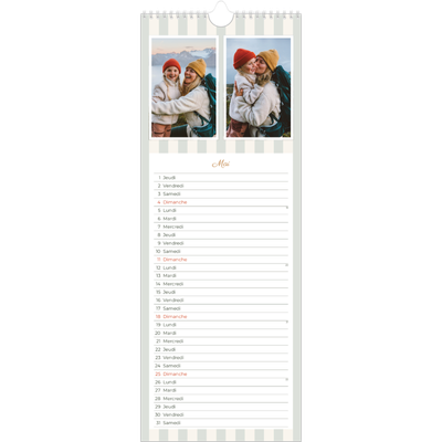 Calendrier mural long  — Lettrages et rayures [couverture]