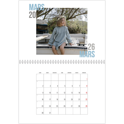 Calendrier photo A4 double (30 x 40 cm) — Type de couple [Mars]