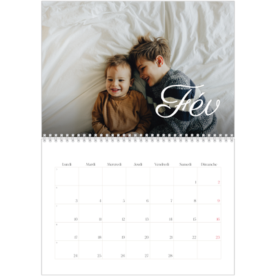 Calendrier photo A4 double (30 x 40 cm) — Mois écris à la main [Février]