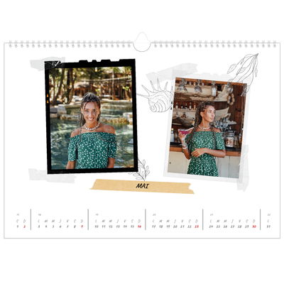 Calendrier photo A3 — Esprit scrapbook [Mai]
