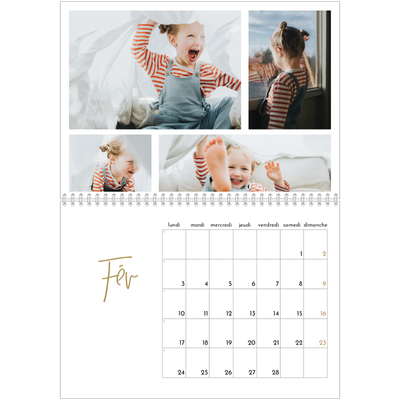 Calendrier photo A4 double (30 x 40 cm) — Manuscrit [Février]