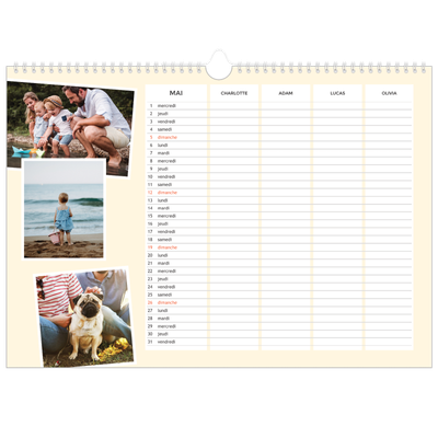 Calendrier photo A3 — Agenda moderne - Famille de 4 [couverture]