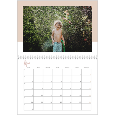Calendrier photo A4 double (30 x 40 cm) — Palette naturelle [Mars]