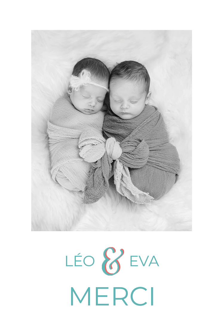 Carte de remerciement — Jumeaux esperluette