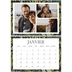 Calendrier photo A4 double (30 x 40 cm) — Papier peint floral [Janvier]