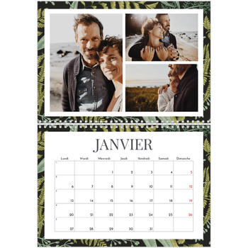 Calendrier photo A4 double — Papier peint floral