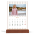 Calendrier de bureau support bois - portrait  — Lettrages et rayures [Février]